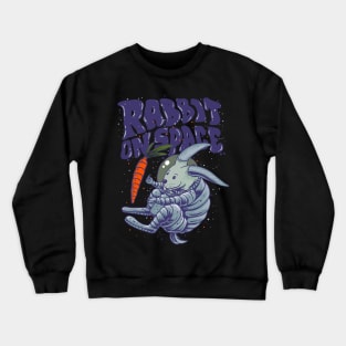 Rabbit On Space Crewneck Sweatshirt